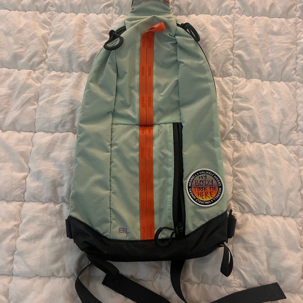 Stylish Mint and Orange Sling Backpack
